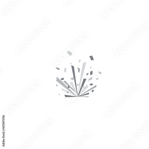 Abstract Geometric Explosion in Grayscale Radiating from Center in Clean Background