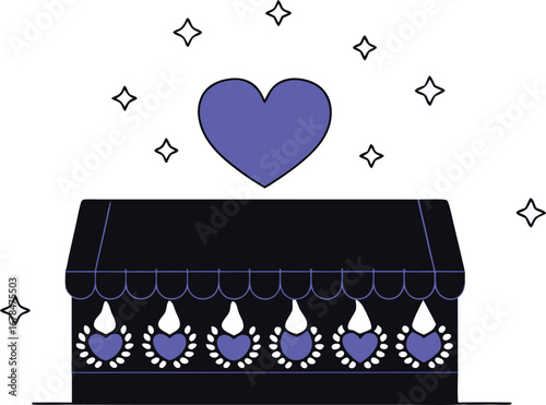 Giving tuesday design, a illustration for social media post and marketing campaign with heart