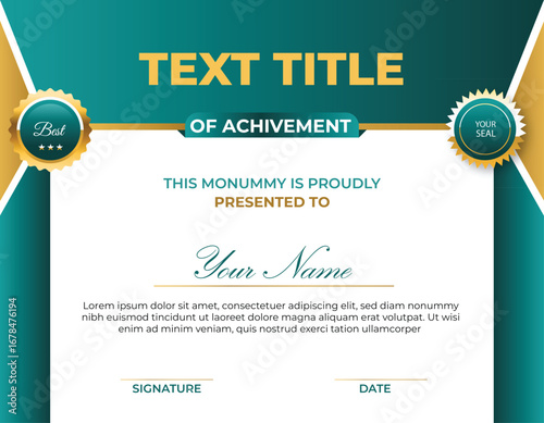 Elegant Certificate of Achievement Template Vector Design