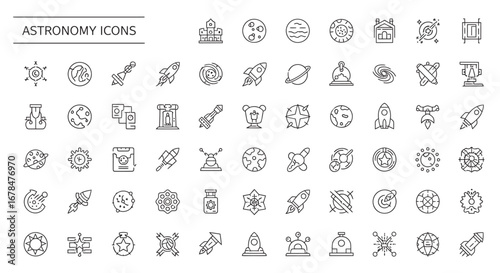 Space exploration elements arranged neatly on white surface depicting cosmic themes and scientific adventure with minimalist aesthetic.