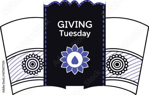 Giving tuesday illustration of a banner with flower