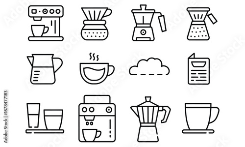 WebExplore a variety of coffee brewing methods and enjoy your daily cup of joe with this black and white icon set, perfect for coffee shops, cafes, and illustrating your love for coffee
