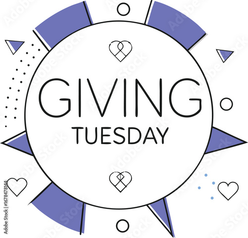 Giving tuesday logo, a day of generosity and charitable giving to support communities