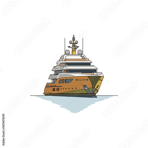 luxury yacht cruising a lavish boat sailing on tranquil waters representing wealth and leisure perfect for travel ads
