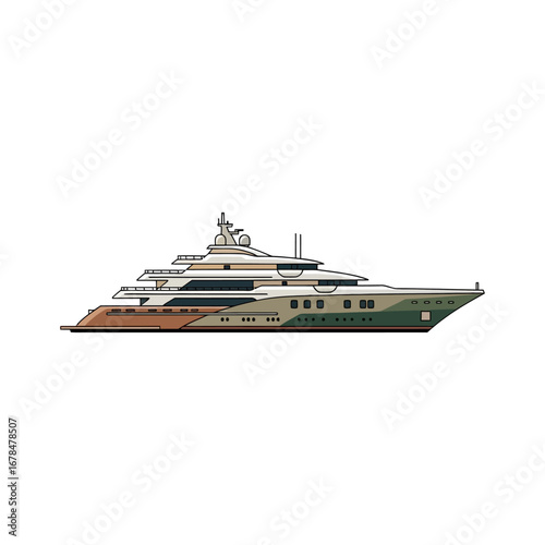luxury yacht illustration sleek vessel cruising ideal for travel brochures  marine industry designs