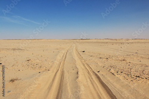 The road of Sahara Desert, Mauritania, West Africa