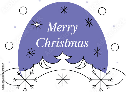 Merry christmas greeting with snowflakes for holiday season and festive celebration in december