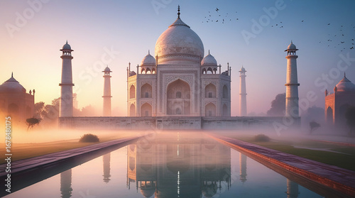 The Taj Mahal glowing