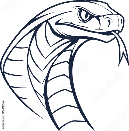 Cobra Snake Icons, Aggressive Hooded Vectors in Graphic Styles