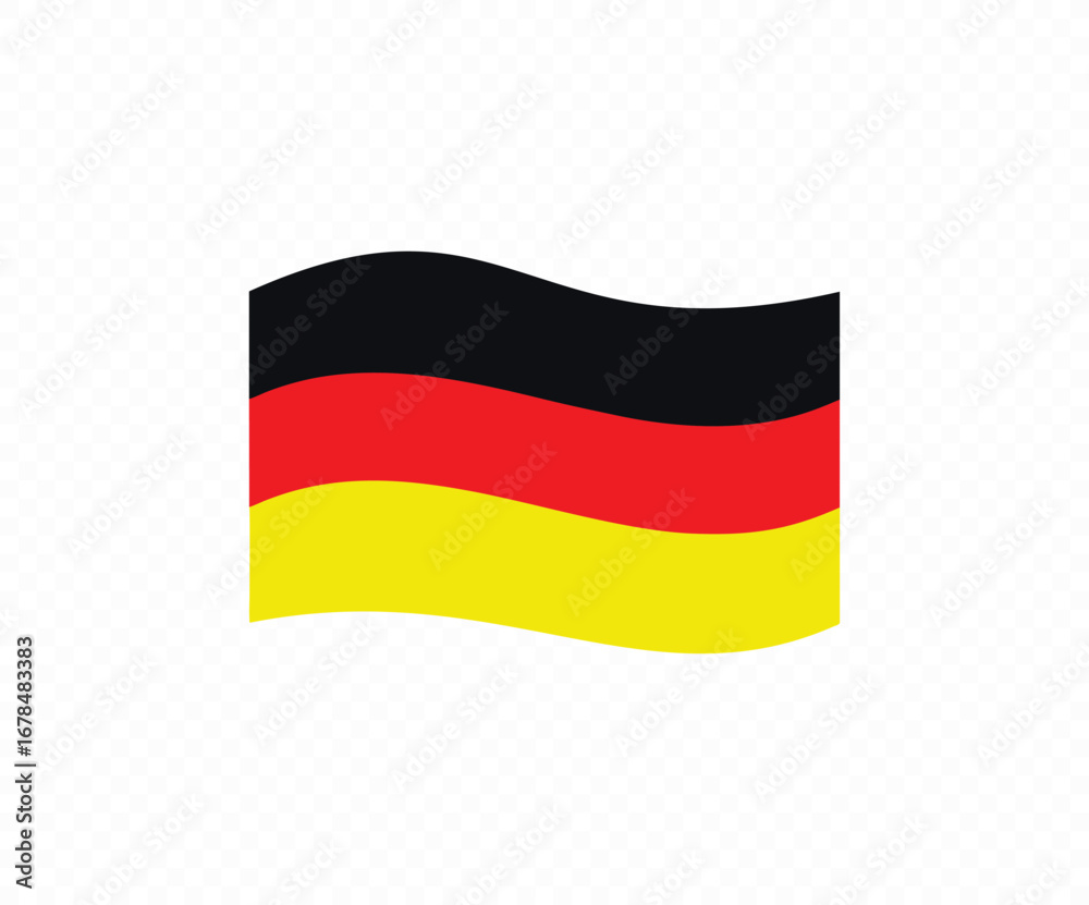 Obraz premium Germany waving flag icon. German flag icon vector design and illustration.