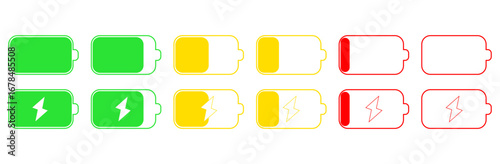 バッテリー・充電 シンプルアイコンイラスト カラー〜Battery charging simple icon illustration color〜