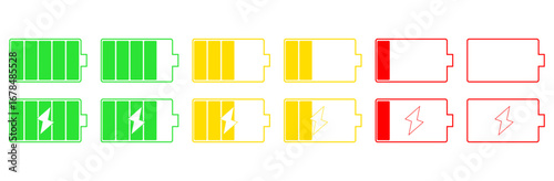 バッテリー・充電 シンプルアイコンイラスト カラー 〜Battery charging simple icon illustration color〜