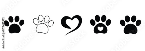 WebShow your love with cute paw print designs featuring heart accents, perfect for vets, groomers, pet stores, animal shelters, and anyone needing a touch of animal affection