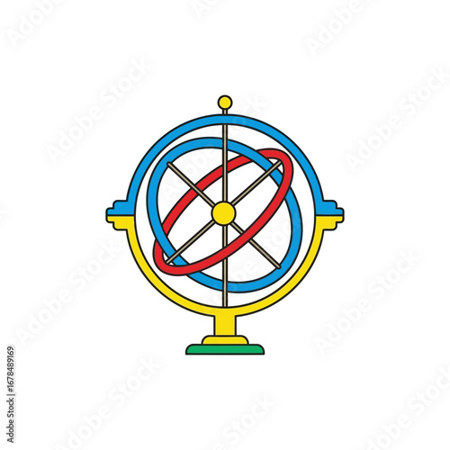 armillary sphere globe illustration symbolizing astronomy and navigation perfect for science education study and design