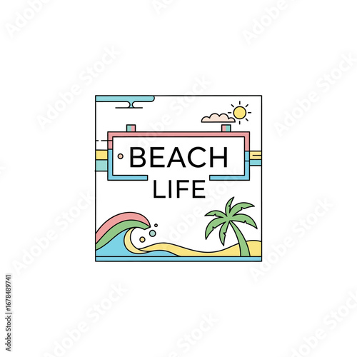 beach life a tropical ocean scene under the sun with a palm tree ideal for summer vacation ads