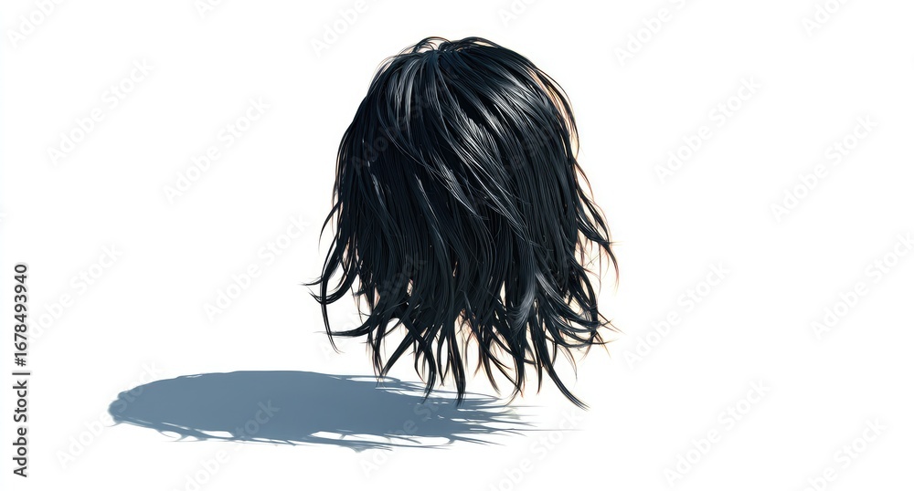 Fototapeta premium Dark, voluminous hair, back view
