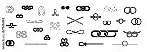 Collection of Nautical Knots, Chains, and Rope Designs