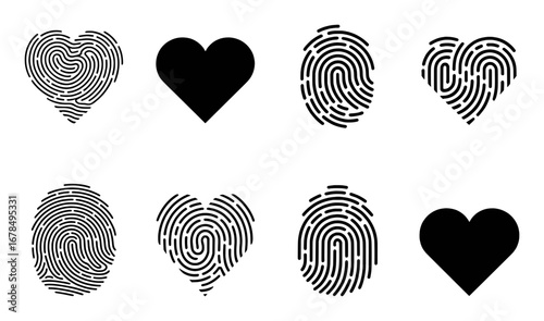 Heart and Fingerprint Icons: Love, Identity, and Uniqueness