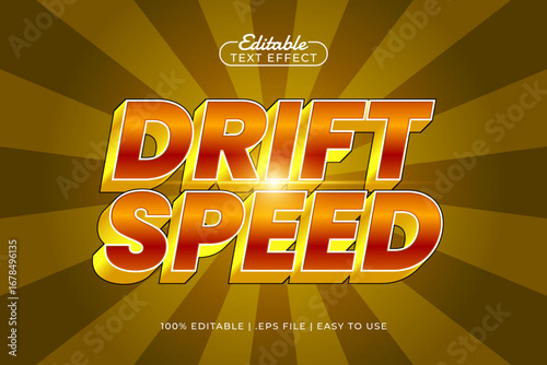 drift speed editable text effect with a race and speed text style