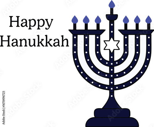 Happy hanukkah illustration of a menorah with candles