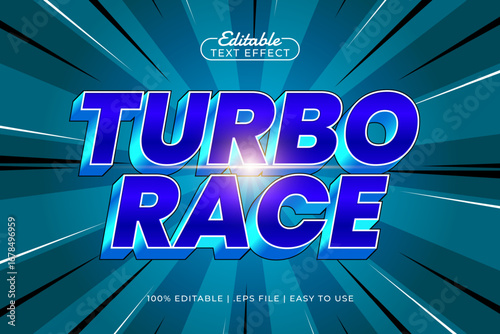 turbo race editable text effect with a race and speed text style
