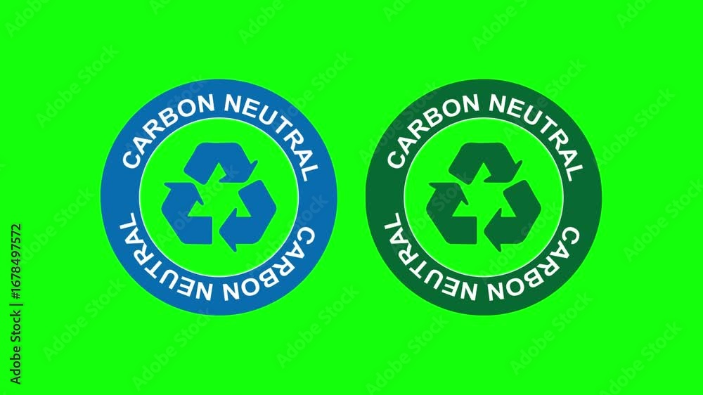 Carbon Neutral Recycling Icons Animation for Eco Friendly Awareness Carbon Neutral Recycling Icons Animation for Eco Friendly Awareness