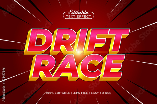 drift race editable text effect with a race and speed text style