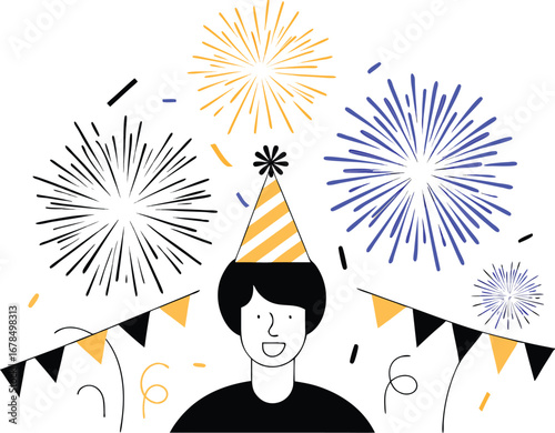 Celebrating a special event with fireworks and confetti for a festive atmosphere