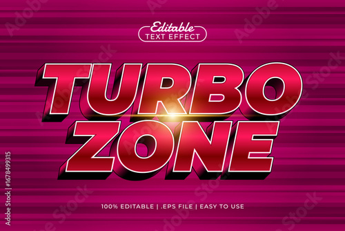 turbo zone editable text effect with a race and speed text style