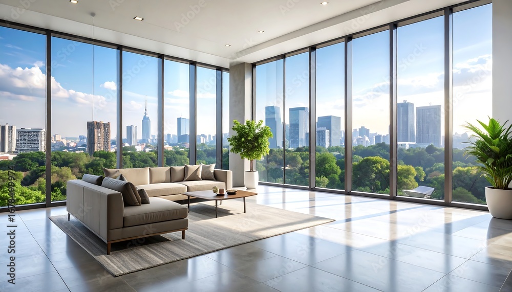 Fototapeta premium Modern city living room