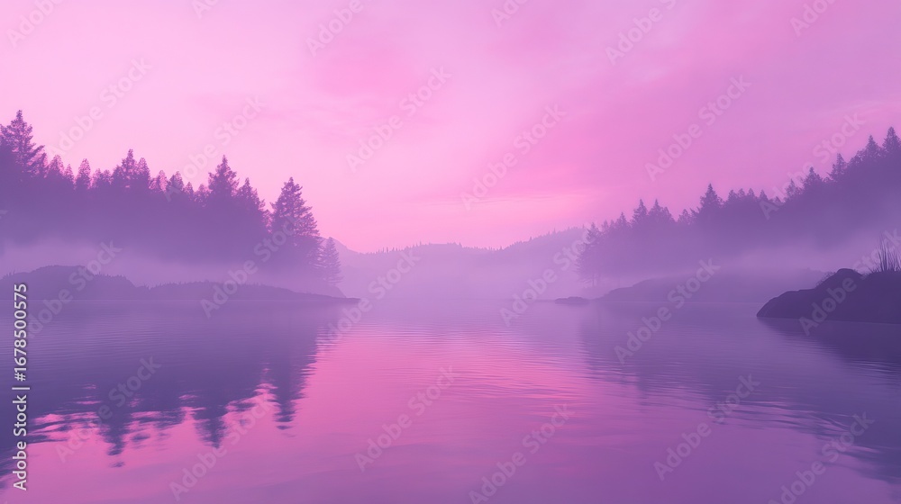 Fototapeta premium Misty Morning Reflection