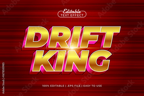 drift king editable text effect with a race and speed text style