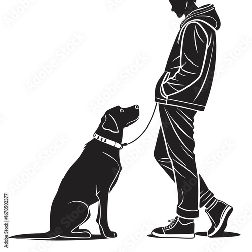 black and white dog