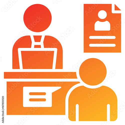 Job Interview Glyph Gradient Icon