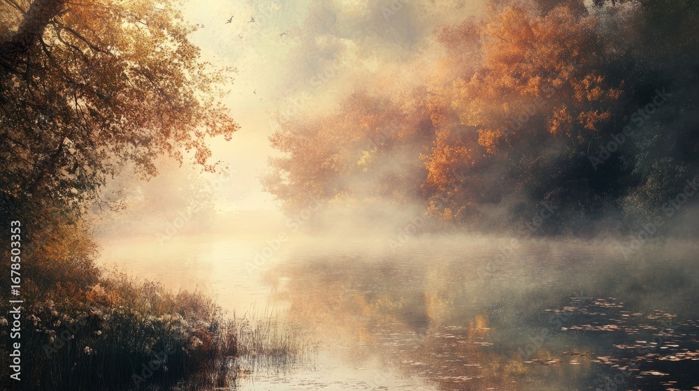 Fototapeta premium Misty Morning Reflection