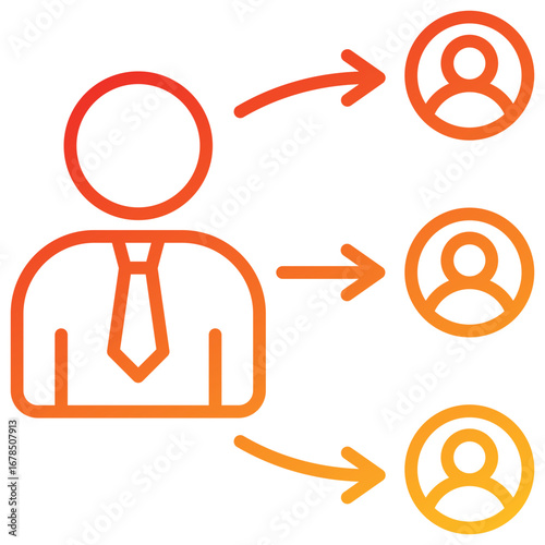Coordination Line Gradient Icon