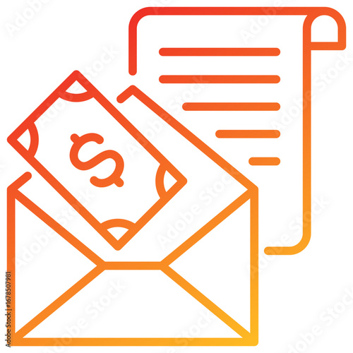 Salary Line Gradient Icon