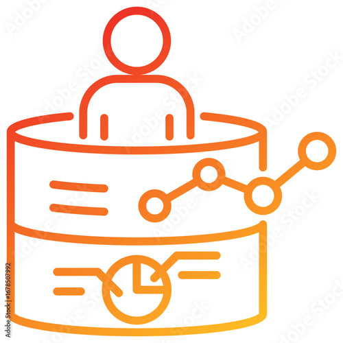 Data Analytics Line Gradient Icon