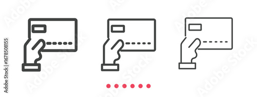 Credit card payment icon. Thin line icon vector.