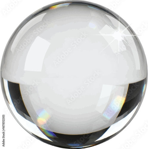 Crystal ball reflecting light and colorful spectrum