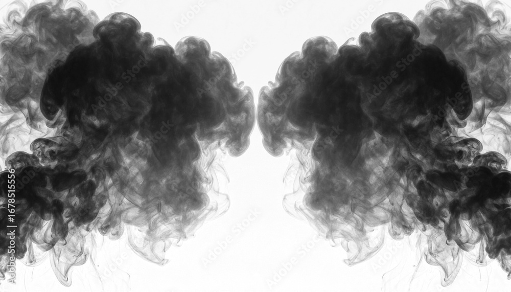 Fototapeta premium PNG black smoke streaming gently across the horizontal center, smooth and flowing, perfect for abstract, mystical, fantasy, or creative design projects with smoky effects.
