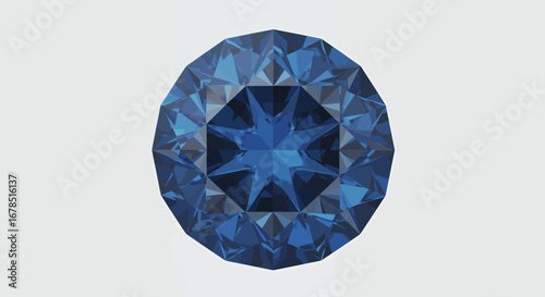 Brilliant blue diamond vector graphic, perfect as a PNG for websites, logos, or jewelry designs.  High-resolution, detailed gemstone illustration ideal for commercial use and adding a touch of luxury