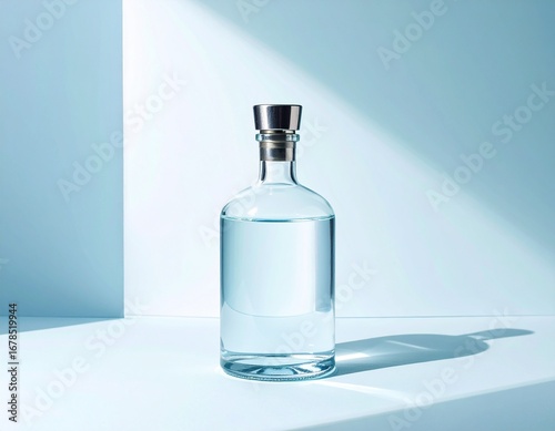 bottle, perfume, glass, isolated, liquid, white, spray, beauty, cosmetics, container, aroma, cosmetic, blue, fragrance, transparent, object, cologne, bottles, fashion, smell, lotion, oil, water, scent