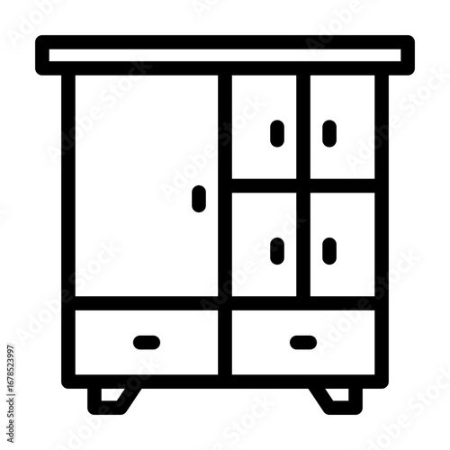 a collection of icons containing various home equipment icons such as chairs, tables, cupboards and so on