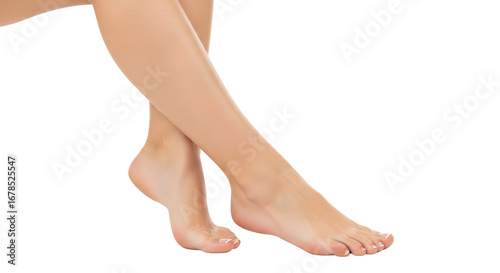 Bare legs and feet of a young woman isolated PNG with Transparent Background