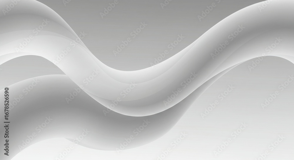 Obraz premium Abstract liquid minimal banner, soft gray gradient with smooth fluid motion.