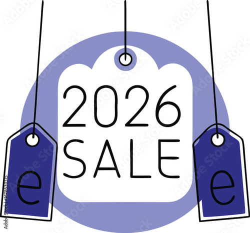 2026 sale tags for promotion and discount offers in retail and business marketing