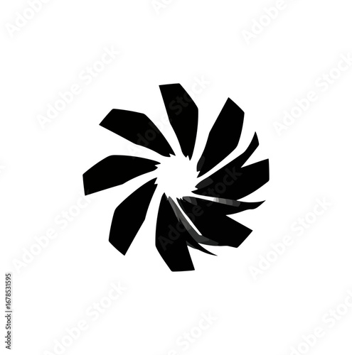 Abstract gray shape against black background