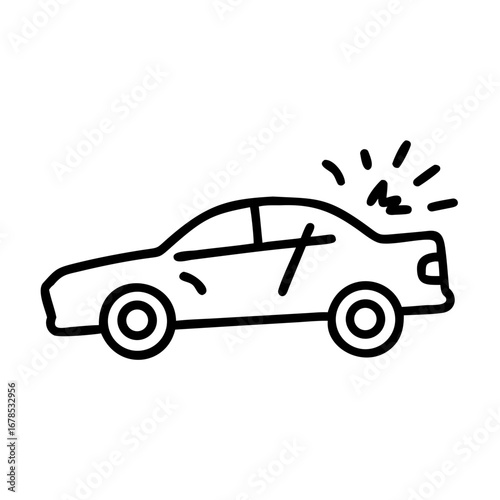 Car accident crashed car icon transparent background