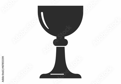 Black chalice with rounded bowl bulbous stem and flared base